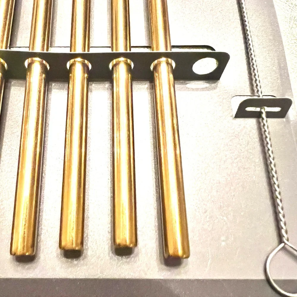 New Gold & Black Set of 5 Pack Stainless Steel Straws Cleaning Brush Reusable